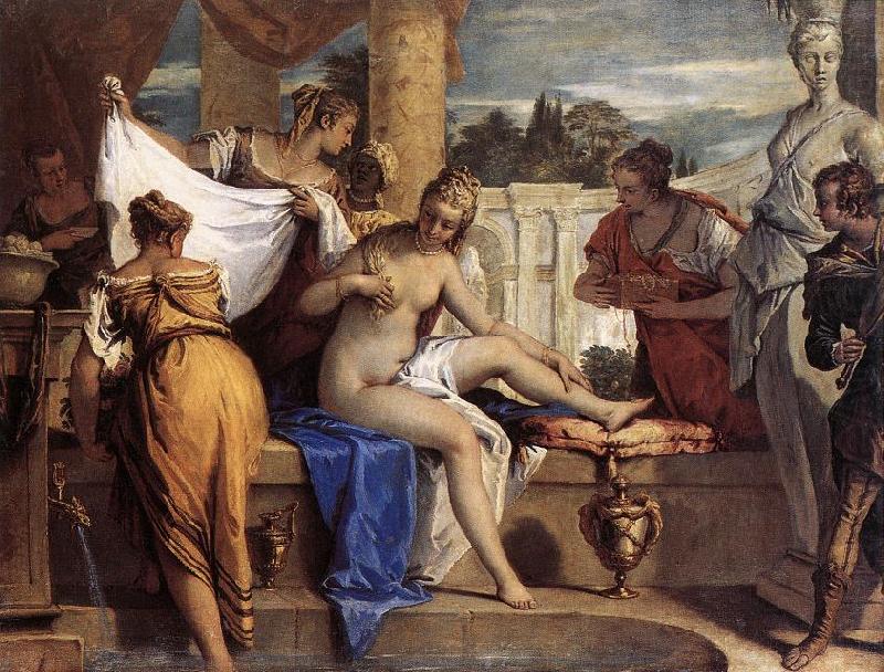 RICCI, Sebastiano Bathsheba in her Bath china oil painting image